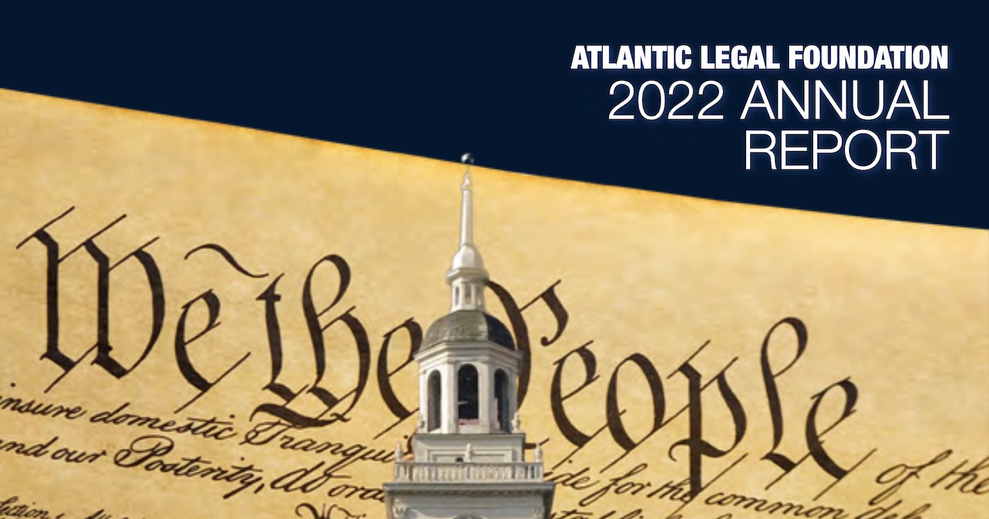 graphic header for 2022 Atlantic Legal Foundation annual report announcement